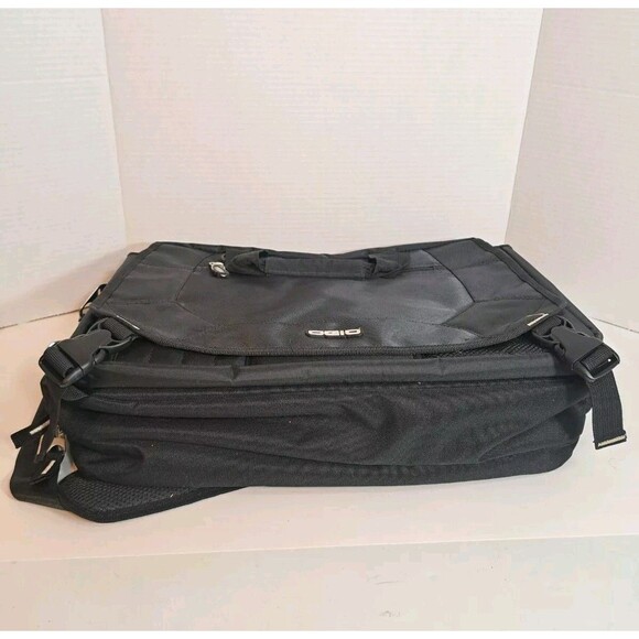Ogio Multi Zip Messenger Laptop Black Bag Utility Travel Storage Pockets 18"x12" - Picture 12 of 13
